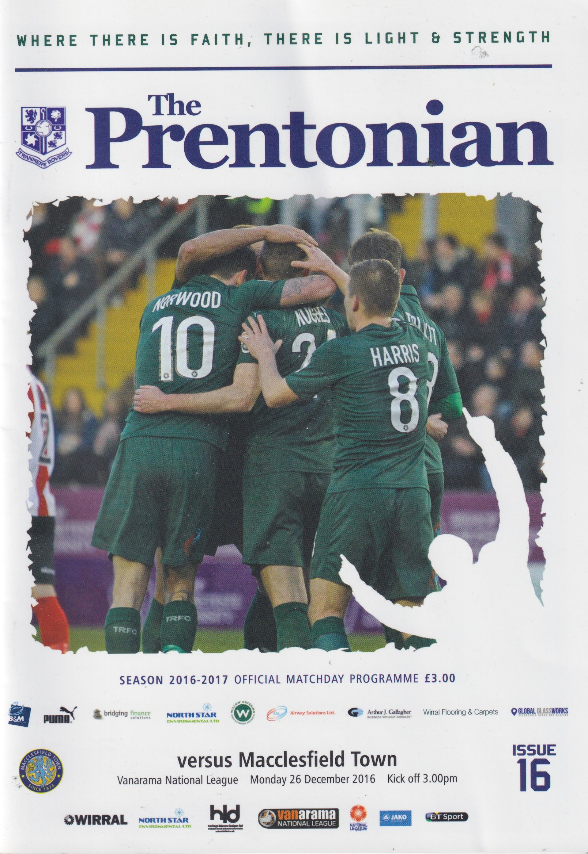 Tranmere Rovers v Macclesfield match programme